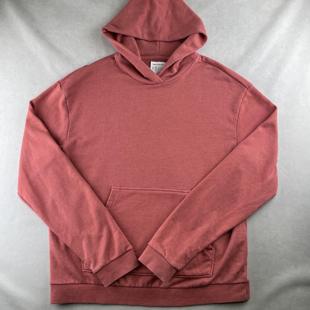 Urban Outfitters Hoodie Mens S Pink Kangaroo Pocket Cotton Blend Bright Pullover